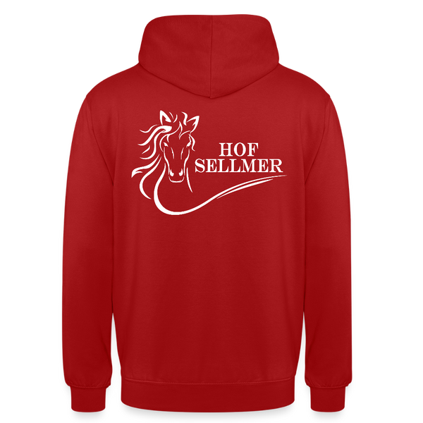 Sellmer Hoodie dunkel mit weißem Druck - Rot