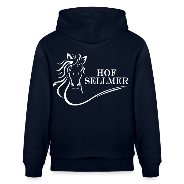 Stanley/Stella Unisex Bio-Hoodie dunkle Farben / Schrift weiss - Navy