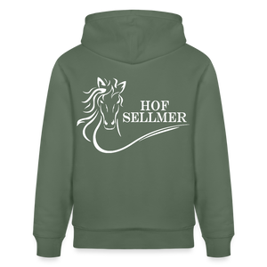 Stanley/Stella Unisex Bio-Hoodie dunkle Farben / Schrift weiss - Tanngrün