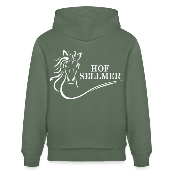 Stanley/Stella Unisex Bio-Hoodie dunkle Farben / Schrift weiss - Tanngrün