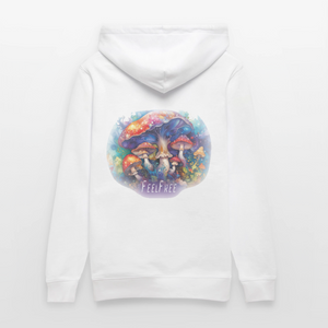 Feel Free – Premium Hoodie Pilzmagie - Weiß