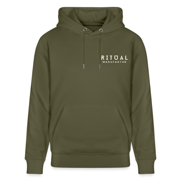 Feel Free – Premium Hoodie Pilzmagie - Khaki Grün