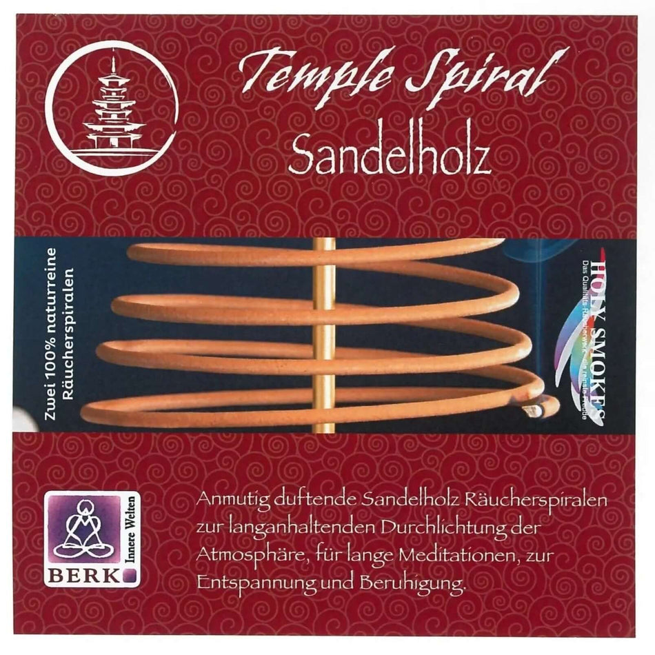 2 Räucherspiralen Australisches Sandelholz 1 Tag Brenndauer, ca. 2x30 g - Ritualmanufaktur.de