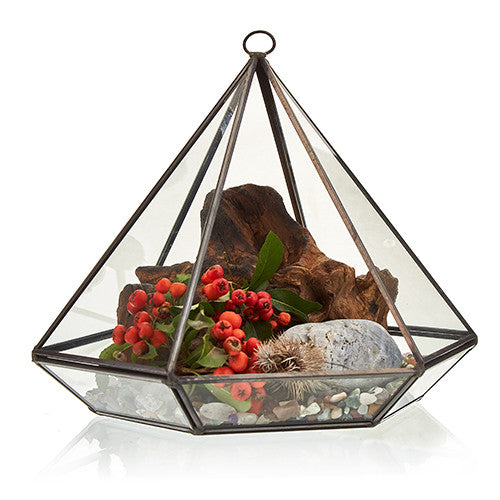 Glas/Metal Terrarium großer Diamant