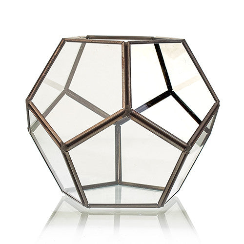 Glas/Metal Terrarium großes Achteck