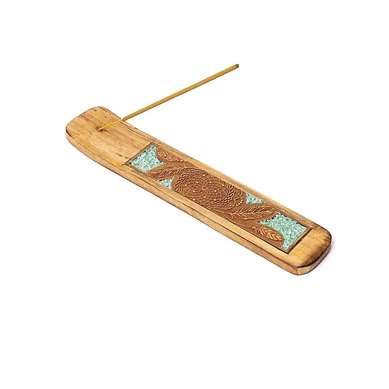 Traumfänger Räucherstäbchenhalter mit Amazonit - Ritualmanufaktur.de