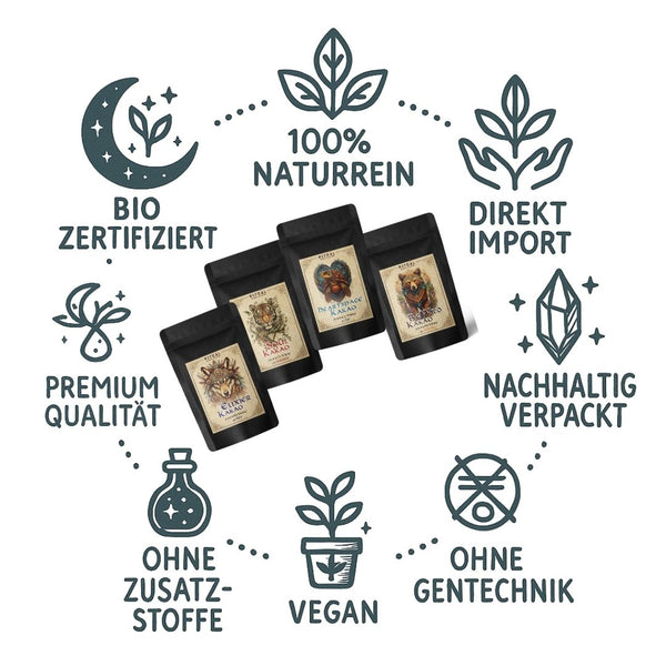 A cup organic raw cocoa each 35g