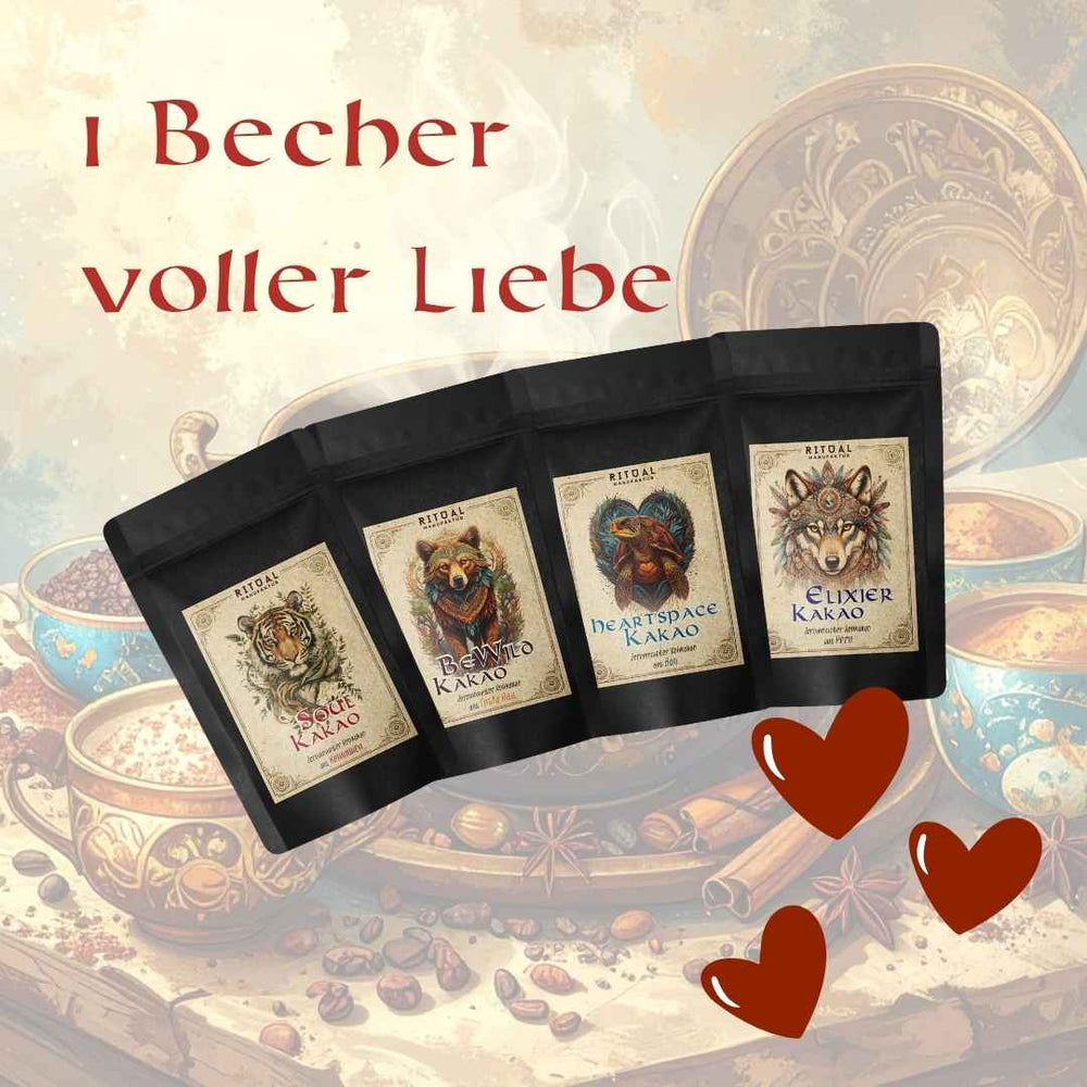 A cup organic raw cocoa each 35g