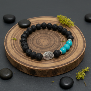 Lava-Steinarmband mit Edelsteinen für ätherische Öle