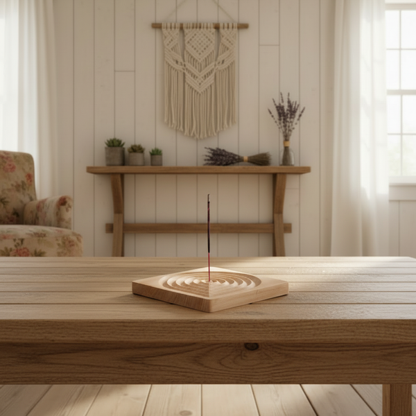 Räucherstäbchenhalter aus Buchenholz