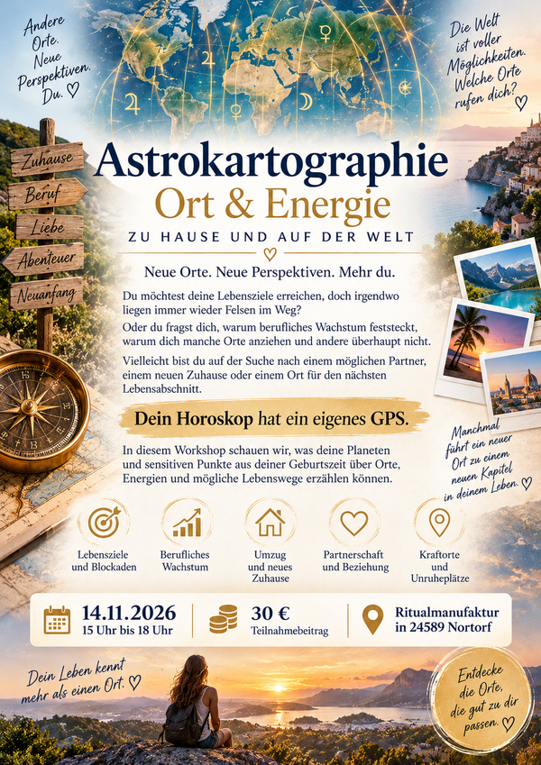 Astrokartographie Ort & Energie – zu Hause und auf der Welt am 14.11.26