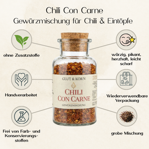 Chili Con Carne Gewürzmsischung zum Würzen von Chili und Eintöpfen, Ritualmanufaktur, Glut & Korn