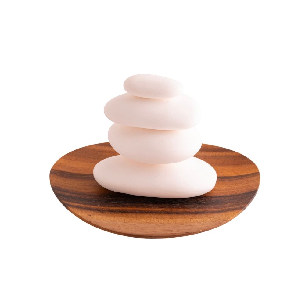 Duftstein Set – Zen Keramik & Akazienholz