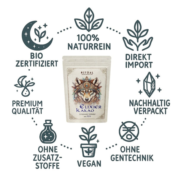 Elixir Bio Zeremonie-Kakao Rohkakao aus Peru