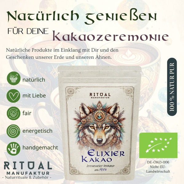 Elixir Bio Zeremonie-Kakao Rohkakao aus Peru
