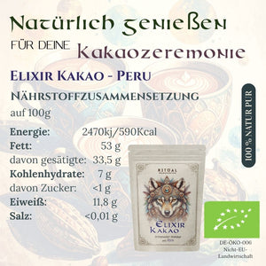 Elixir Bio Zeremonie-Kakao Rohkakao aus Peru