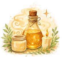 Ölflasche mit Kerze