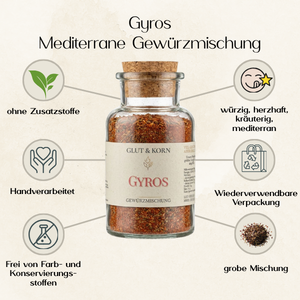 Gyros Gewürzmischung zum Würzen von Fleisch und Gemüse, griechisch, Ritualmanufaktur, Glut & Korn