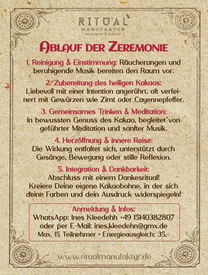 Kakao Zeremonie - der Weg zum Herzen - 13.12.2025 um 15 bis 18 Uhr mit Ines