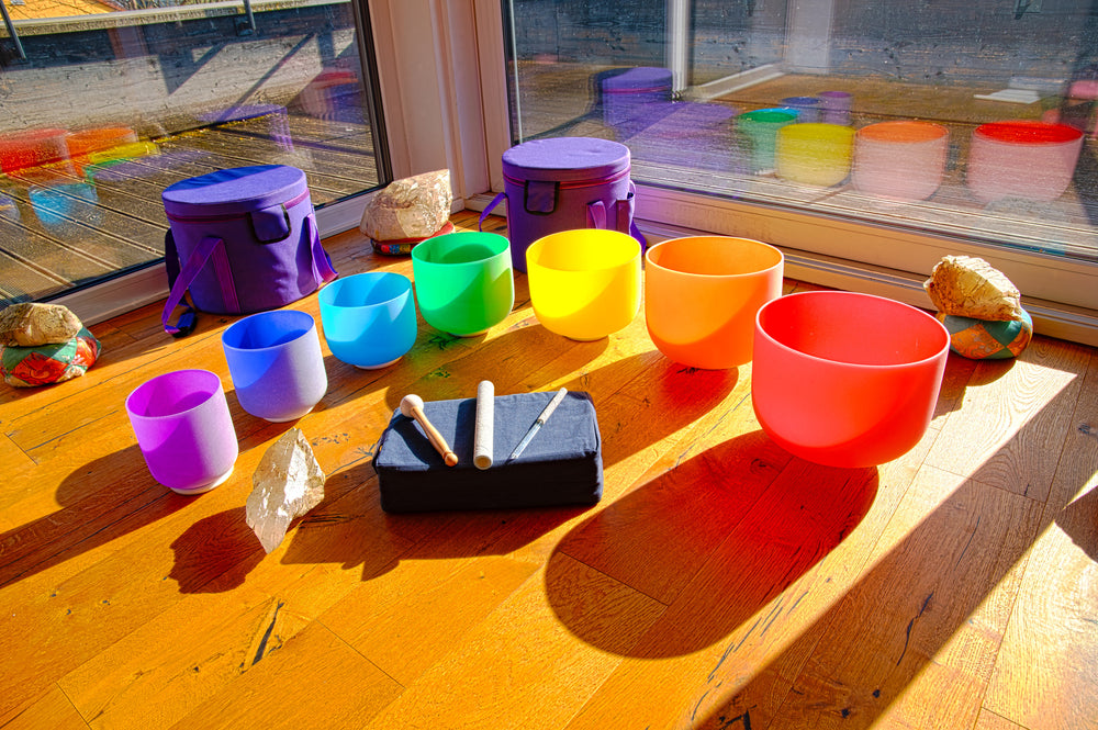 Chakra Kristallklangschalen aus reinem Bergkristall