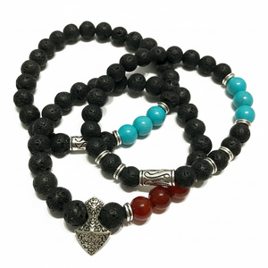 Lava-Steinarmband mit Edelsteinen für ätherische Öle