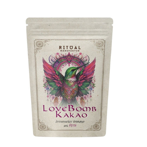 LoveBomb Bio Zeremonie-Kakao Criollo Rohkakao aus Peru
