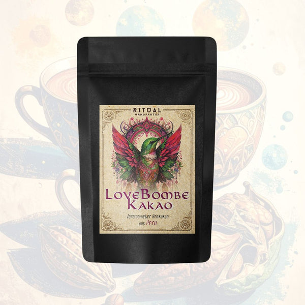 A cup organic raw cocoa each 35g