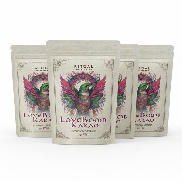 LoveBomb Bio Zeremonie-Kakao Criollo Rohkakao aus Peru