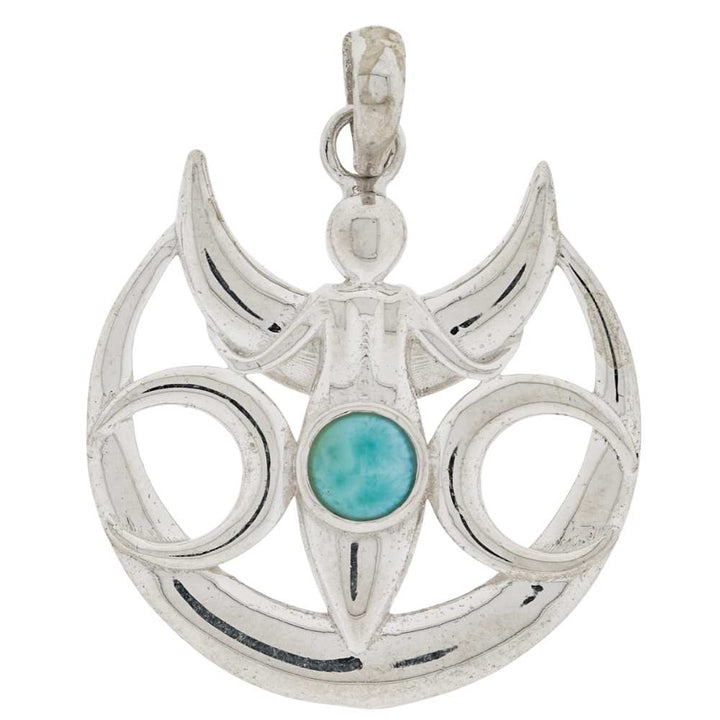 Dreifache Mondgöttin mit Larimar 925 Sterling Silber - Ritualmanufaktur.de