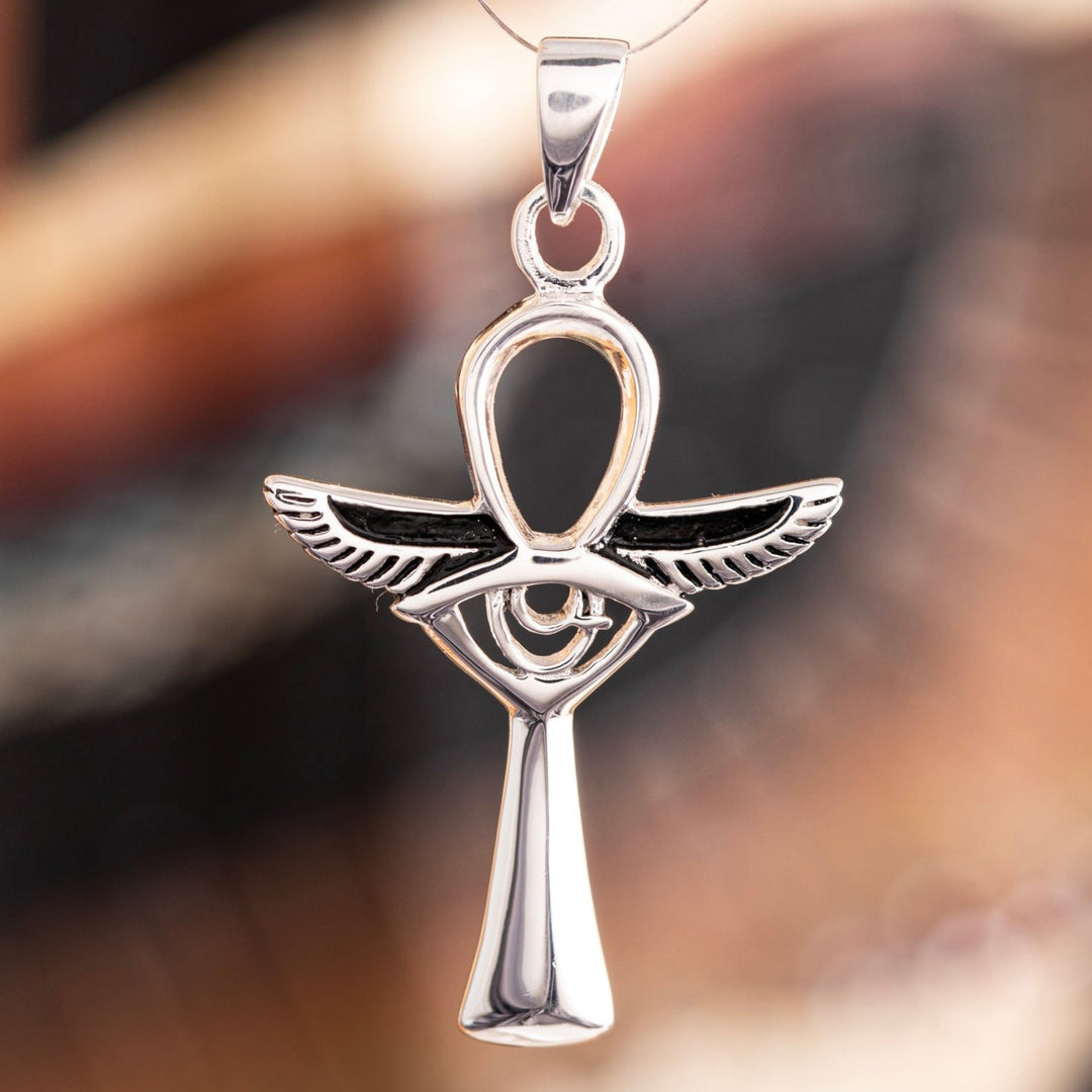 Ankh I  Auge des Horus I Anhänger 925 Silber - Ritualmanufaktur.de