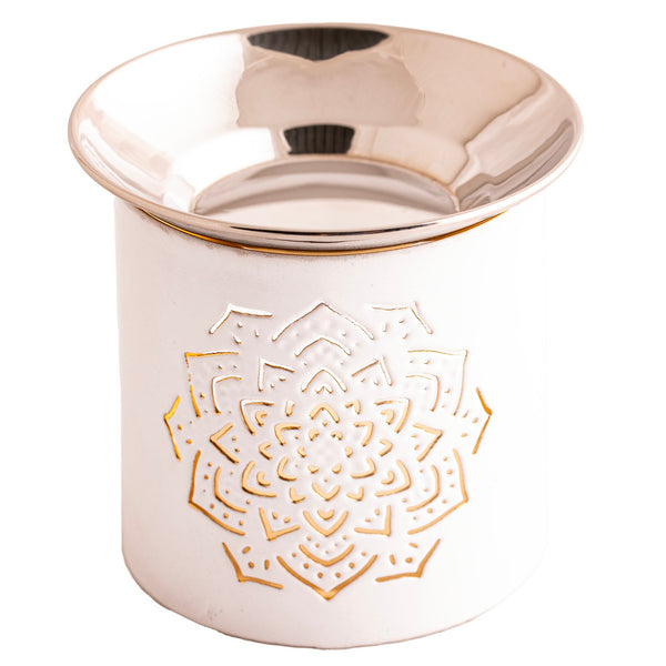 Räucherstövchen Mandala mit Edelstahlschale I Ritualmanufaktur