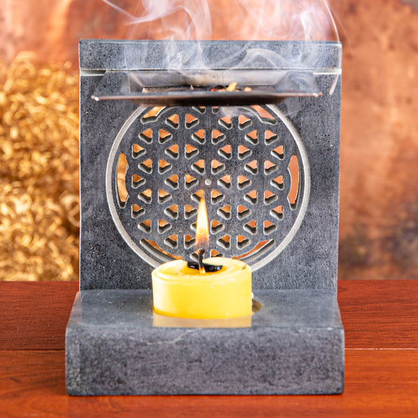 Siebgefäß Blume des Lebens aus Speckstein I Ritualmanufaktur