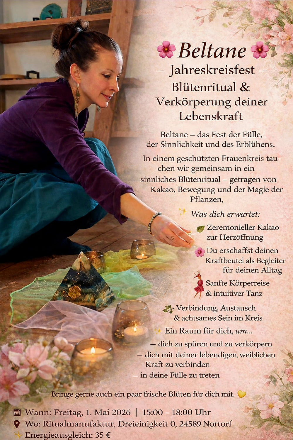 Beltane Jahreskreisfest - 01.05.2026 um 15 bis 18 Uhr mit Ines I Ritualmanufaktur