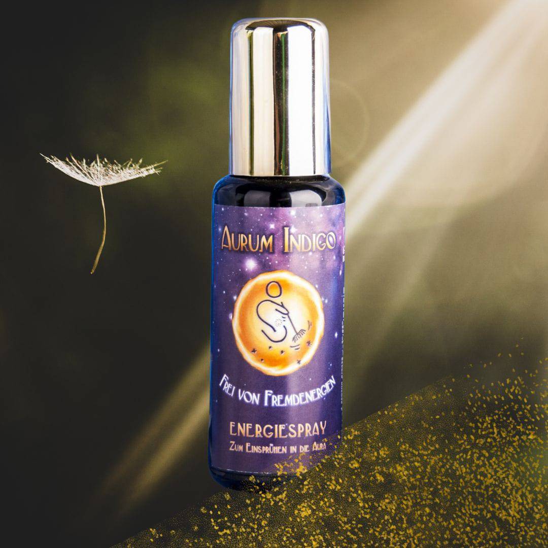 Frei von Fremdenergien - Aurum Indigo Energiespray - Ritualmanufaktur.de