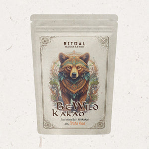 Verpackung Bio Zeremonie Kakao BeWild Rohkakao aus Costa Rica Bruch 500g - Ritualmanufaktur.de