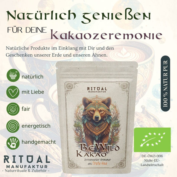 Vorteile Bio Zeremonie Kakao BeWild Rohkakao aus Costa Rica Bruch 500g - Ritualmanufaktur.de