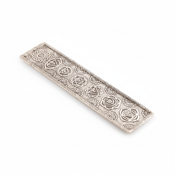 Chakra Räucherstäbchenhalter Weißmetall - Ritualmanufaktur.de