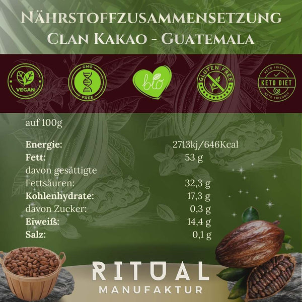 CLAN Bio Zeremonie - Kakao Rohkakao aus Guatemala - Ritualmanufaktur.de