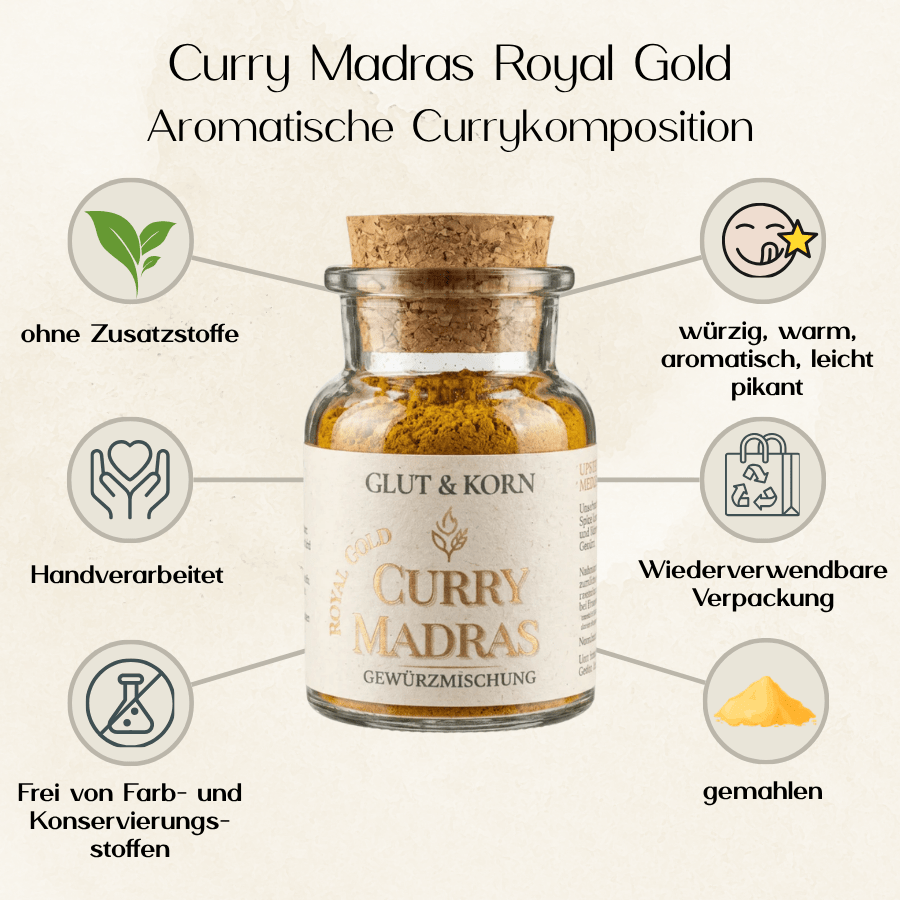 Curry Madras Royal Gold Gewürzmischung Ritualmanufaktur Glut & Korn