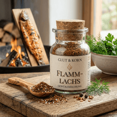 Flammlachs Gewürzmischung für Verfeinern von Fisch und BBQ, Ritualmanufaktur Glut & Korn