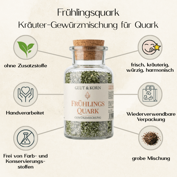 Frühlingsquark Gewürzmischung zum Würzen von Speisen und Erstellung von Quark, Ritualmanufaktur, Glut & Korn