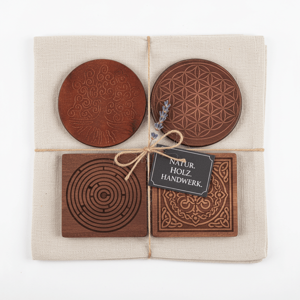 Gefäßuntersetzer aus Holz groß - Ritualmanufaktur.de