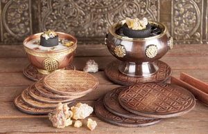 Gefäßuntersetzer aus Holz klein - Ritualmanufaktur.de