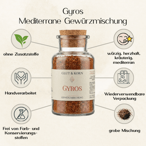 Gyros Gewürzmischung zum Würzen von Fleisch und Gemüse, griechisch, Ritualmanufaktur, Glut & Korn
