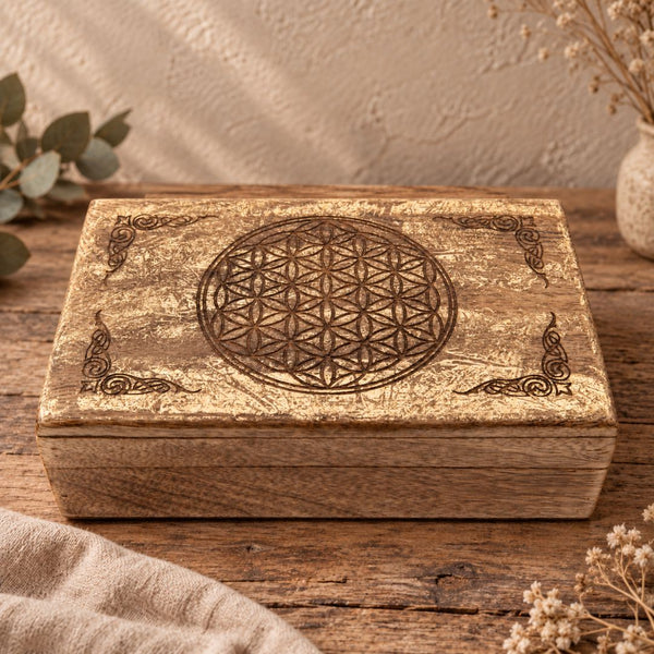 Blume des Lebens Holzbox