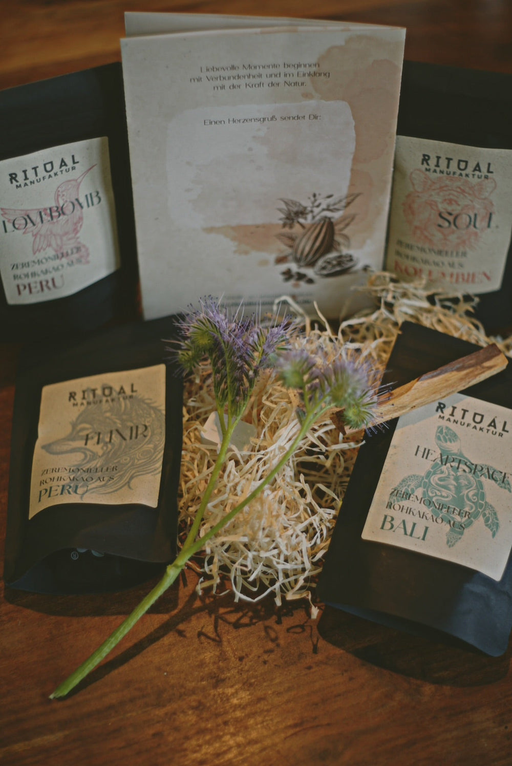 Kakao Probierpaket Starterset inkl. Rezept & persönlicher Rune und Palo Santo - Ritualmanufaktur.de
