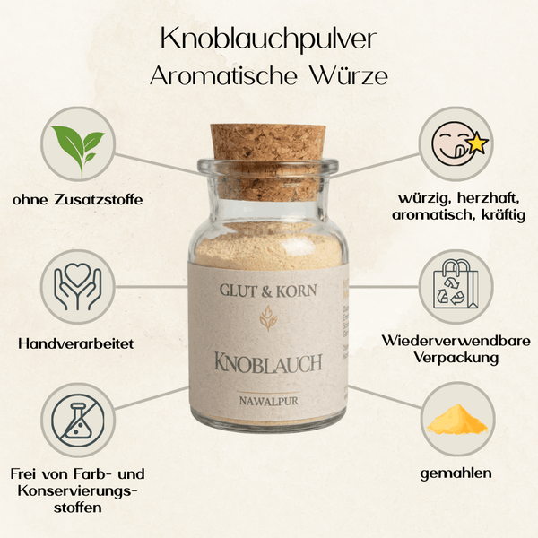 Knoblauchpulver für die spezielle Würze bei deinen Gerichten, Ritualmanufaktur