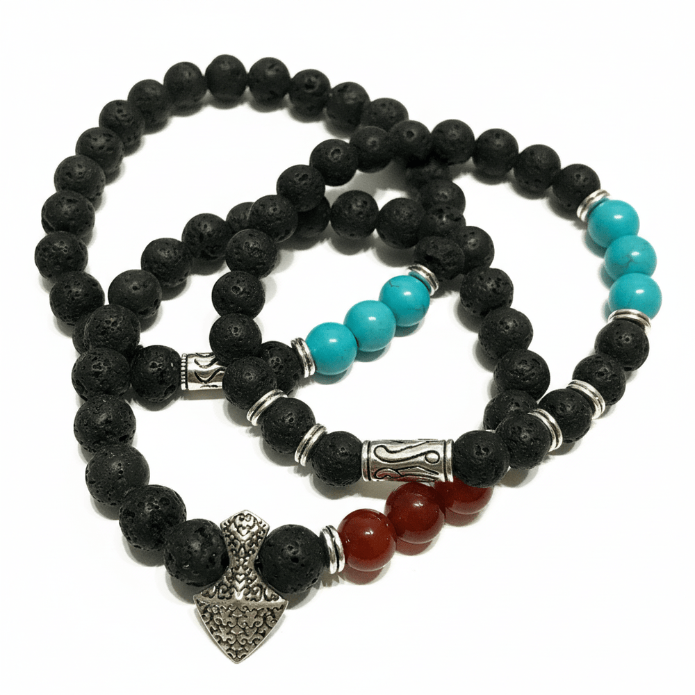 Lava - Steinarmband mit Edelsteinen für ätherische Öle - Ritualmanufaktur.de