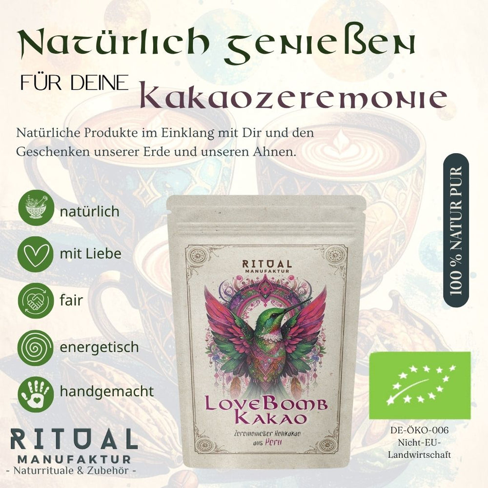 Zeremonieller Bio-Kakao LoveBomb 500g aus Ecuador Ritualmanufaktur