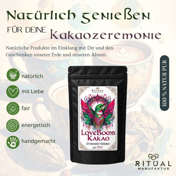 LoveBomb Criollo Zeremonie-Kakao aus Peru - Ritualmanufaktur.de